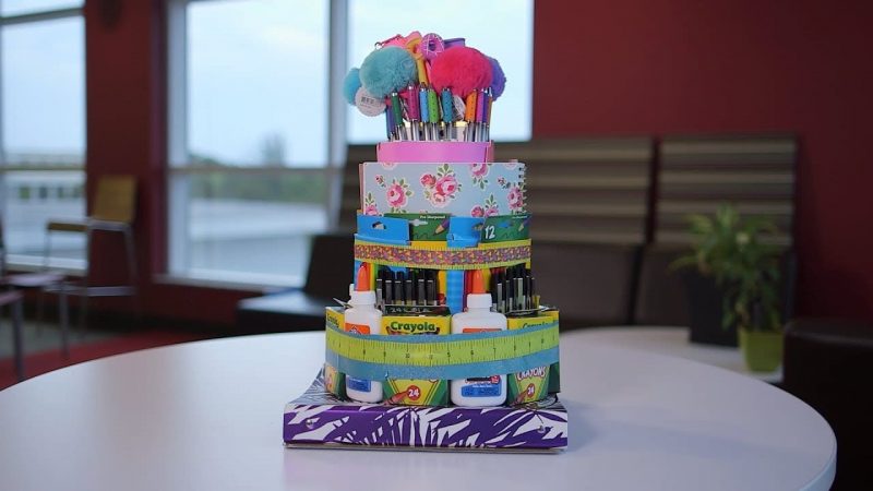 School Supply Cake for Teachers