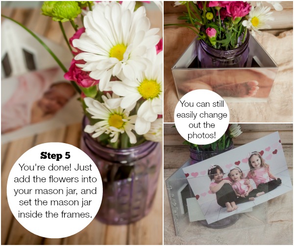 DIY Picture Frame Flower Vase Centerpiece