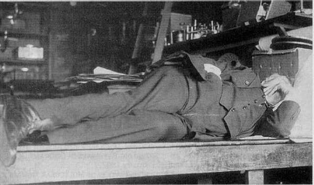 Thomas Edison sleeping on table.