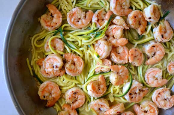 Skinny Shrimp Scampi with Zucchini Noodles Recipe