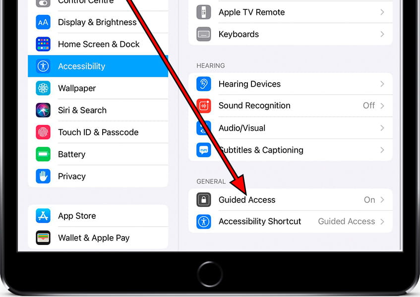 Guided Access on Apple iPad Air - Lock an app