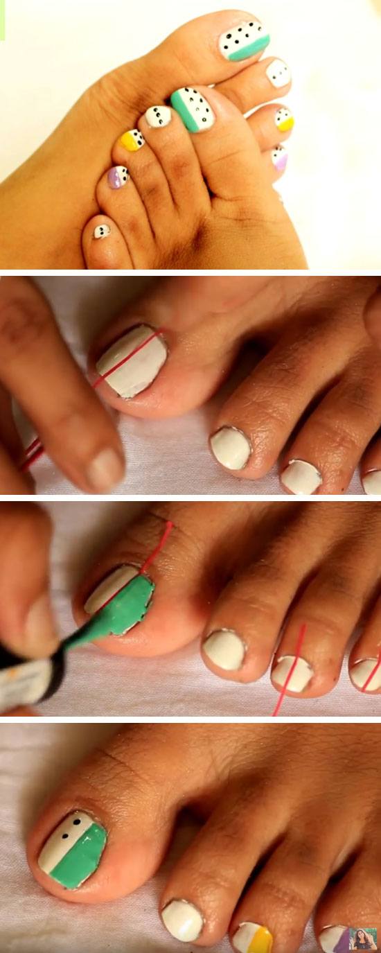 Spots n Colors | 18 DIY Toe Nail Designs for Summer Beach | Easy Toenail Art Designs for Beginners