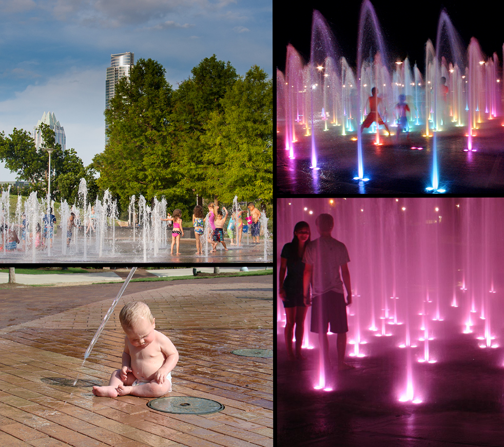 AUSTIN: Liz Carpenter Fountain in Butler Park. When the Texas days get smokin' hot, Austin locals get out to this splash-pad